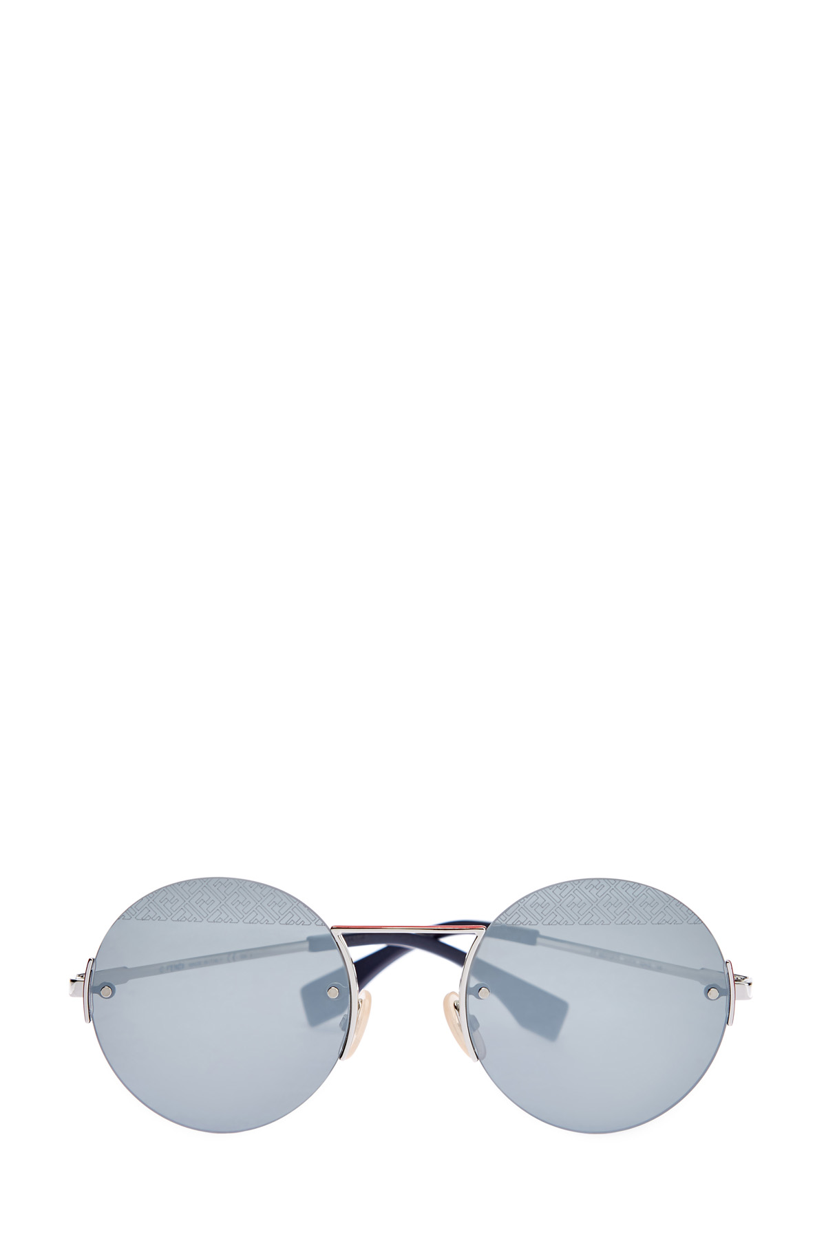 Очки круглой формы с принтом на линзах FENDI (sunglasses), цвет серый, размер 40;42;44;46 - фото 1