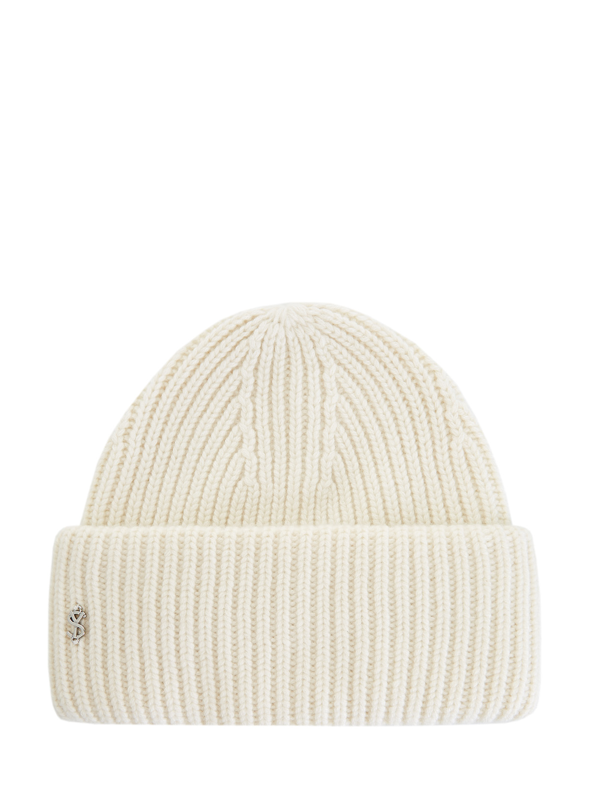Теплая шапка из кашемира английской вязки YVES SALOMON, цвет белый, размер 36;38 - фото 1