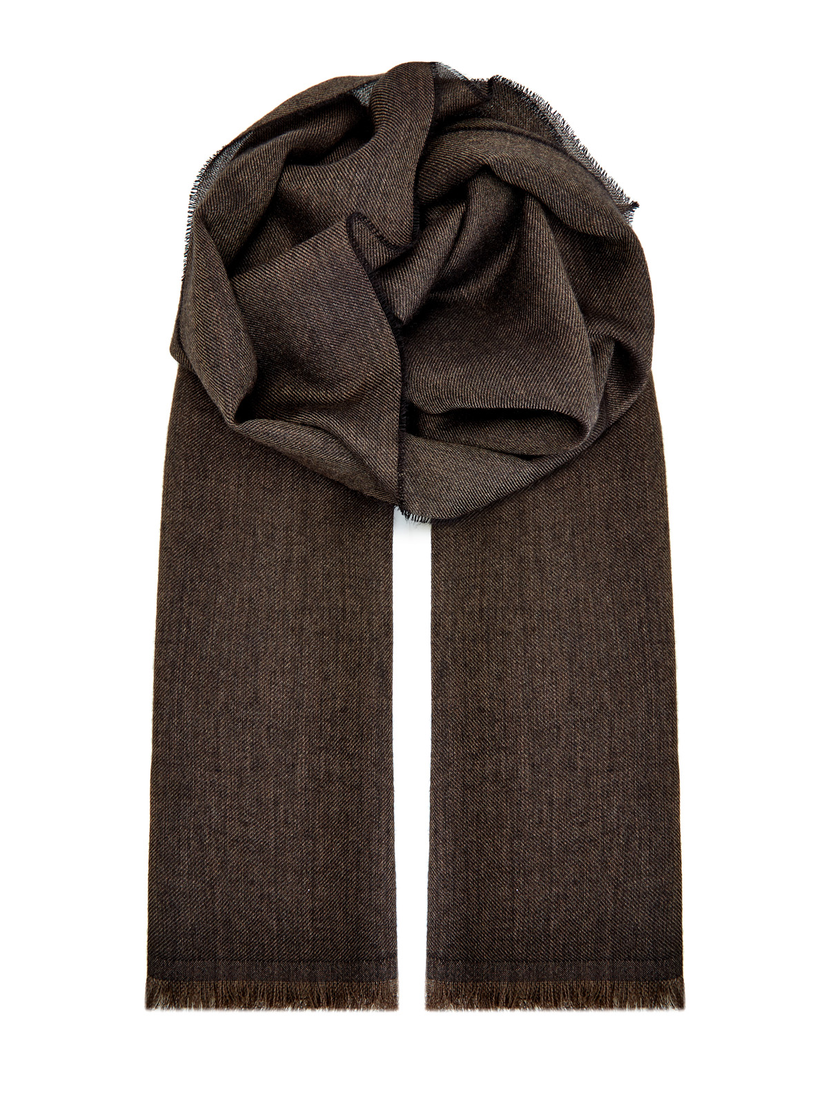 Кашемировый шарф с волокнами натурального шелка BERTOLO CASHMERE, цвет коричневый - фото 1