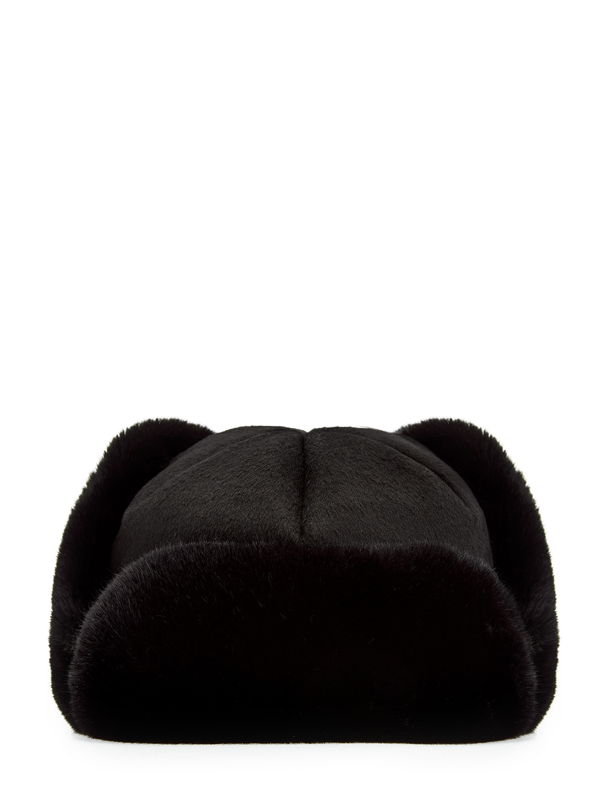 

Шапка из фактурной шерсти и вискозы с меховой отделкой, Черный, Шапка из фактурной шерсти и вискозы с меховой отделкой