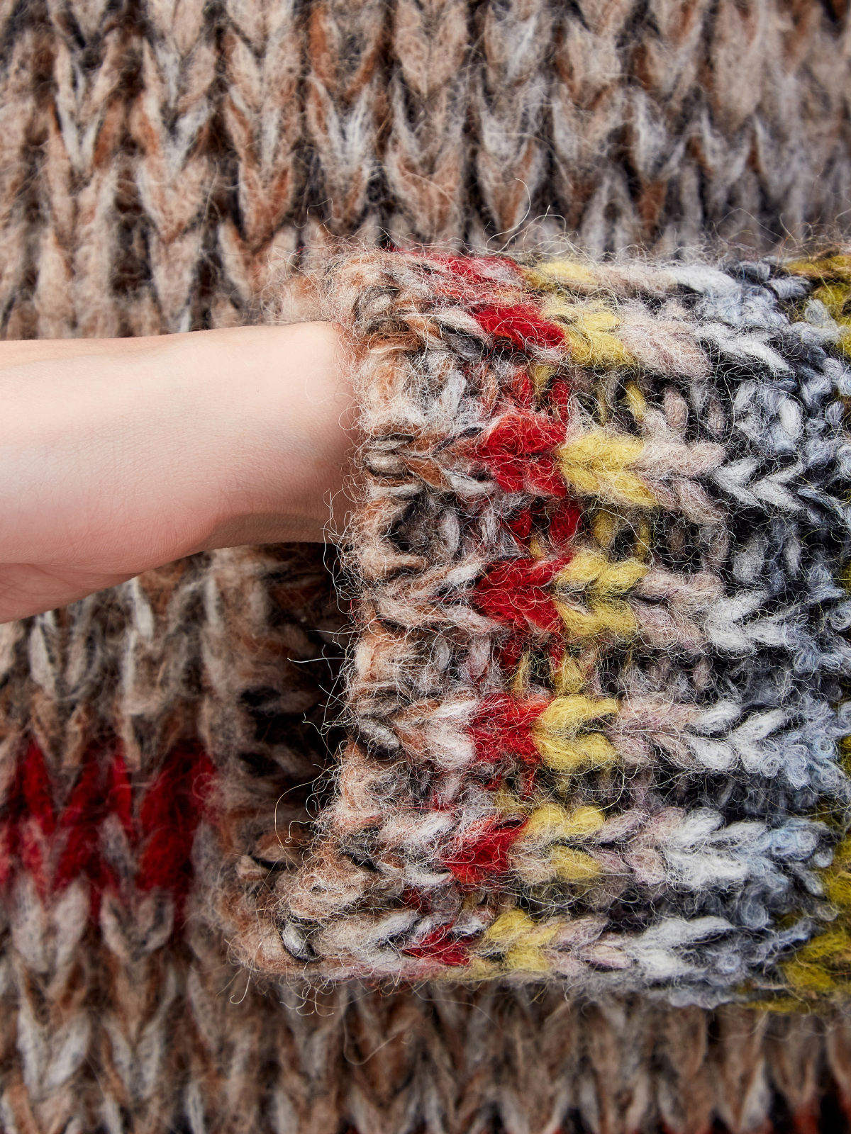 Объемный oversize-свитер из шерсти альпака STELLA McCARTNEY, цвет бежевый, размер XS;S - фото 5