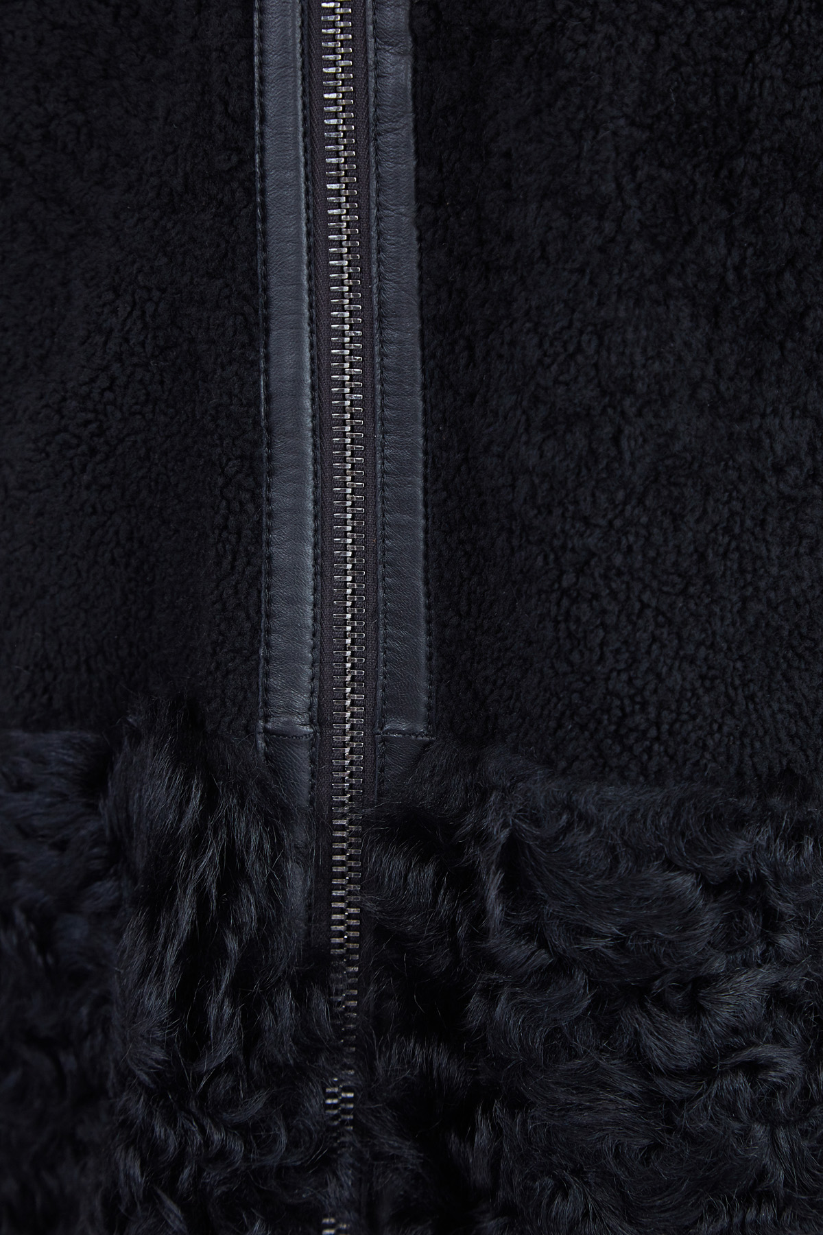 Дубленка со вставками из стриженой овчины и густого меха калгана REDVALENTINO, цвет черный, размер 36;44 - фото 5