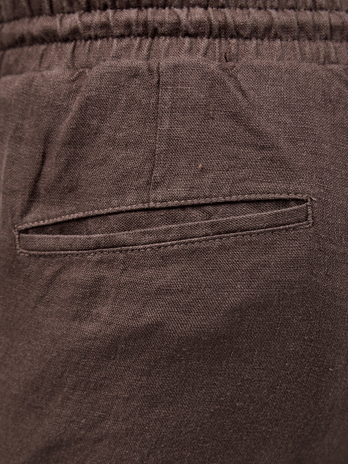Брюки из легкой льняной ткани с поясом на кулиске CUDGI, цвет коричневый, размер M;L;XL;2XL;S - фото 6