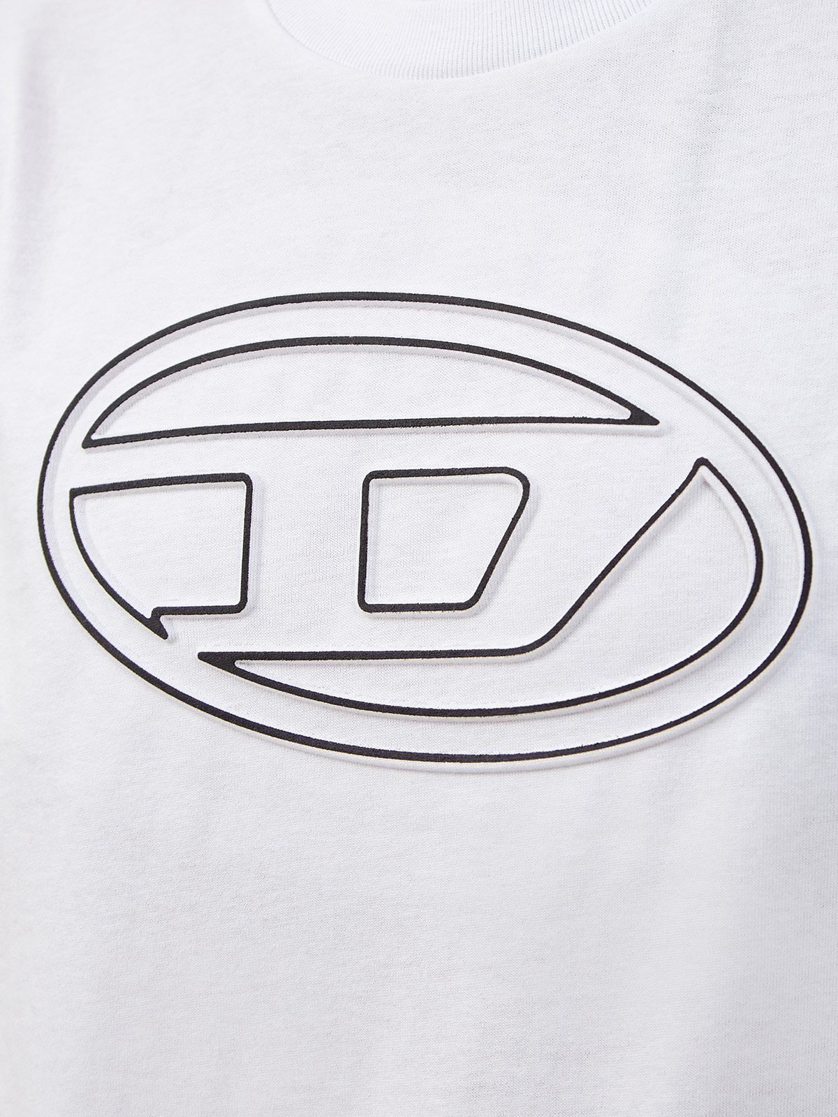 Хлопковая футболка T-Just с макро-логотипом Oval D DIESEL, цвет белый, размер S;M;L;XL;2XL;3XL - фото 5