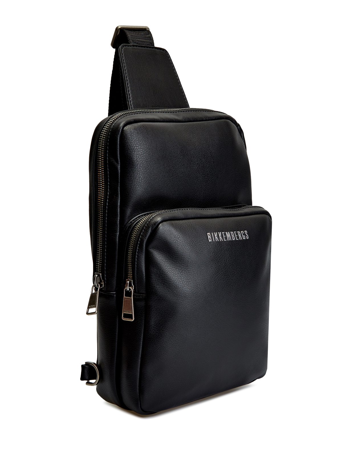 Компактная сумка из зернистой эко-кожи BIKKEMBERGS, цвет черный, размер M - фото 2