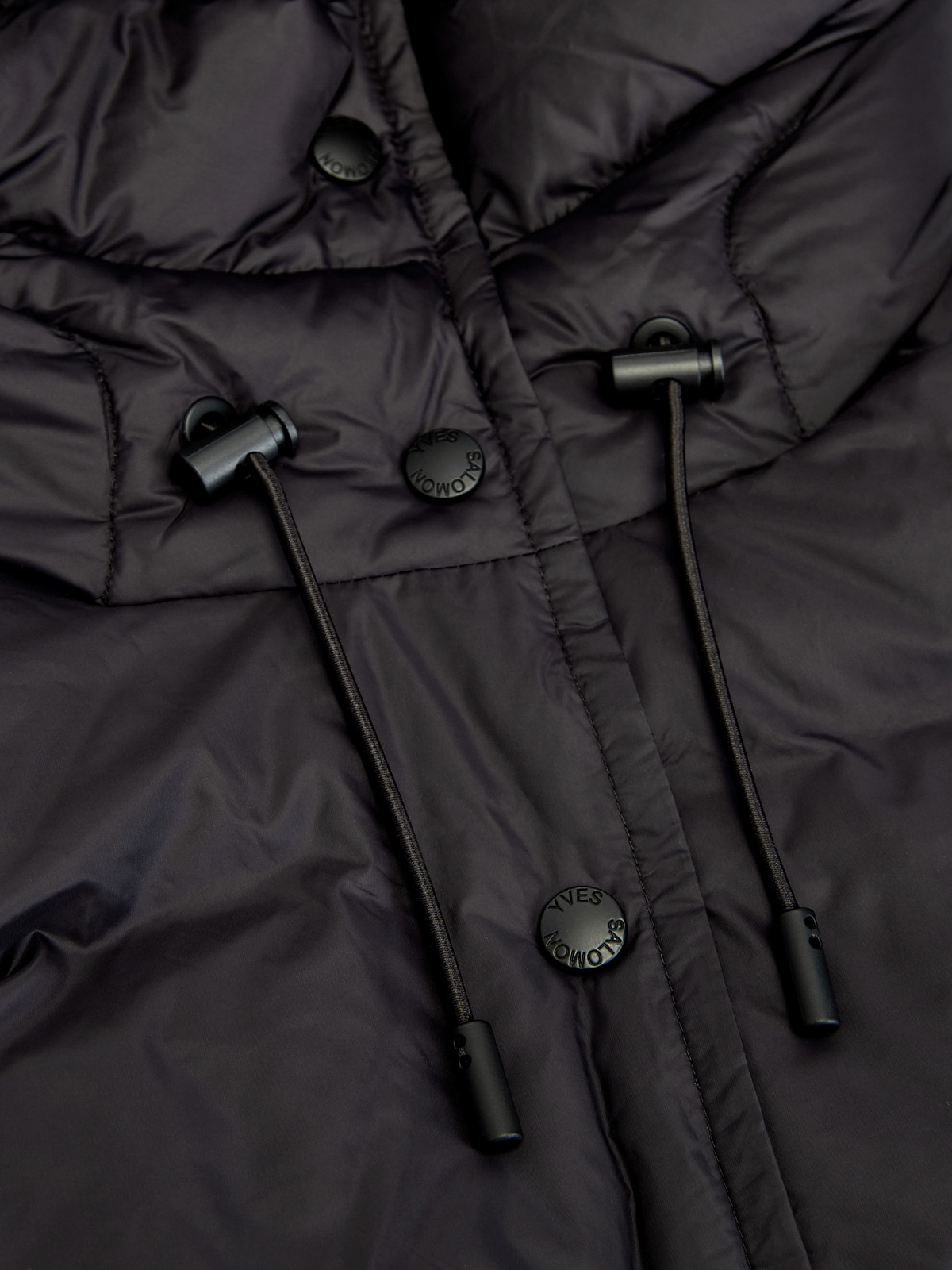 Регулируемый капюшон с пуховой утепляющей прослойкой YVES SALOMON, цвет черный, размер 44 - фото 4