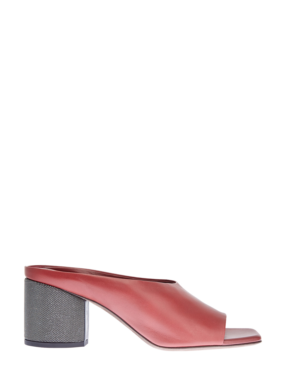 Мюли из гладкой кожи с ювелирной отделкой каблука BRUNELLO CUCINELLI, цвет красный, размер 36.5;37.5;38.5;39.5 - фото 1