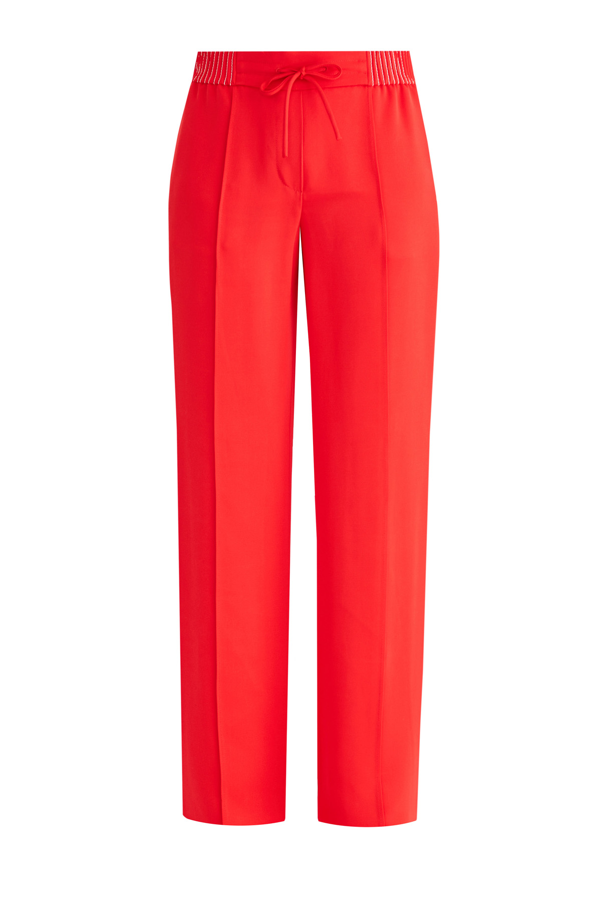 Широкие прямые брюки со стеганым поясом и прошитыми стрелками VALENTINO, цвет красный, размер 38;40;42 - фото 1