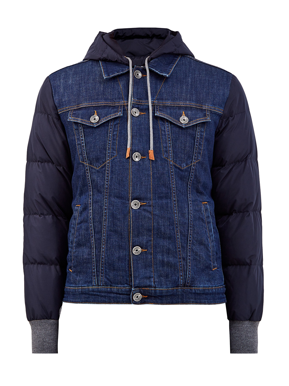 Комбинированная куртка с наполнителем из пуха и пера ELEVENTY, цвет синий, размер 48;50;52;54 - фото 1