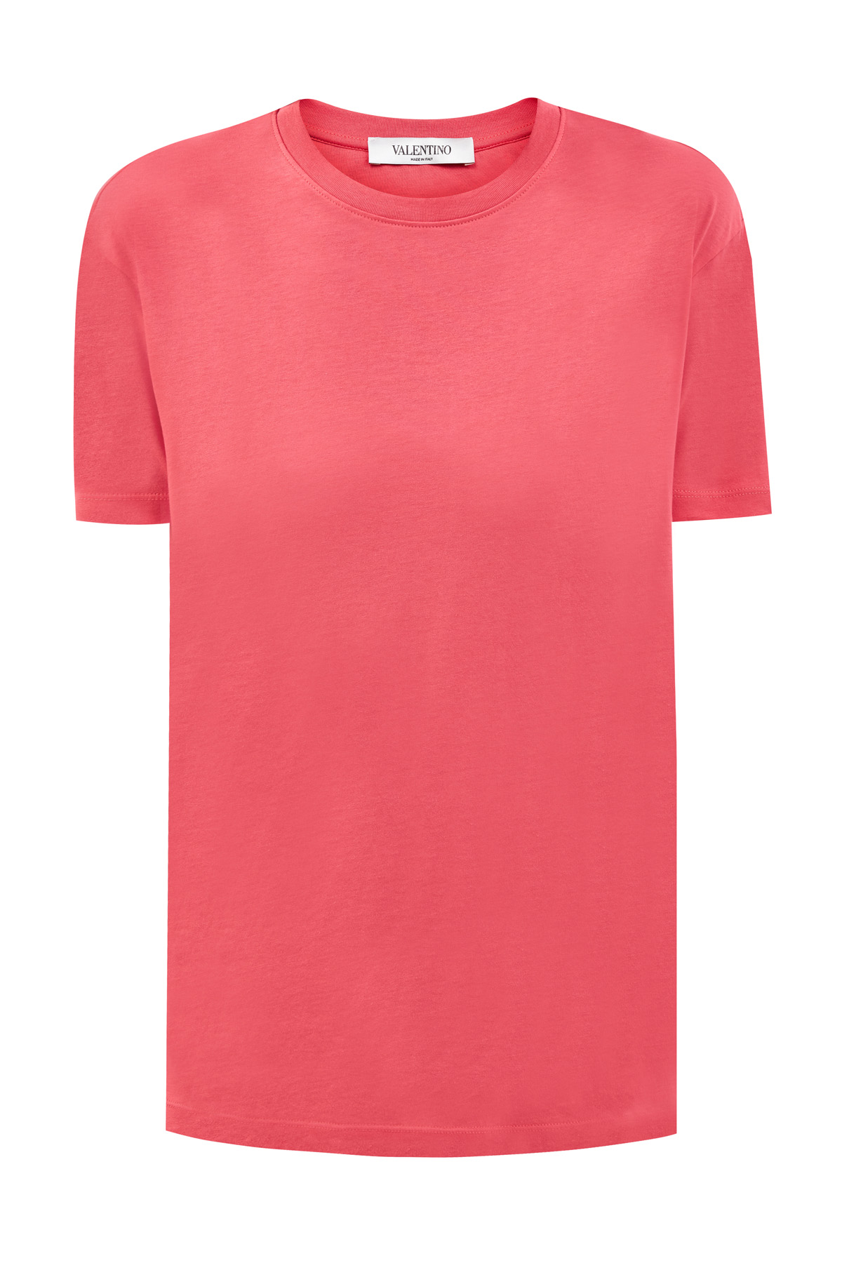 Удлиненная футболка из хлопкового джерси с логотипом VALENTINO, цвет розовый, размер 38;40;42 - фото 1