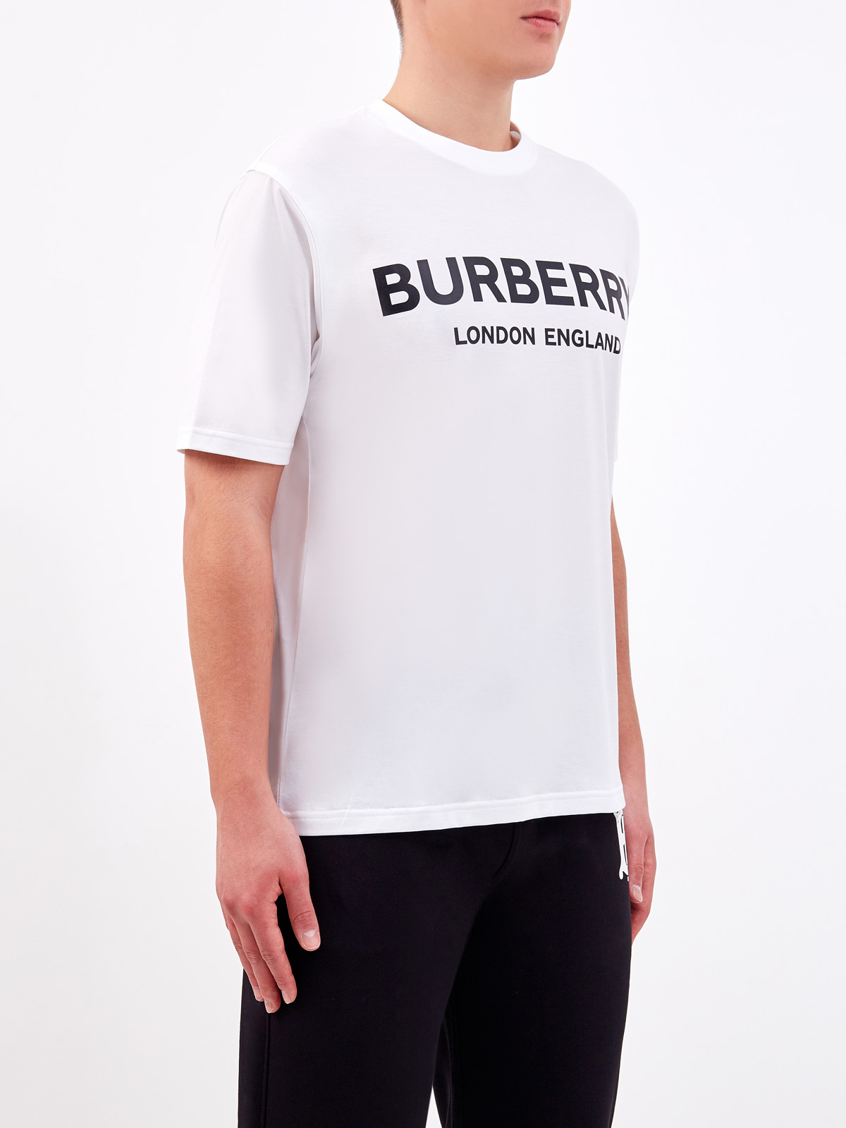 Хлопковая футболка из джерси с аппликацией BURBERRY, цвет белый, размер S - фото 3