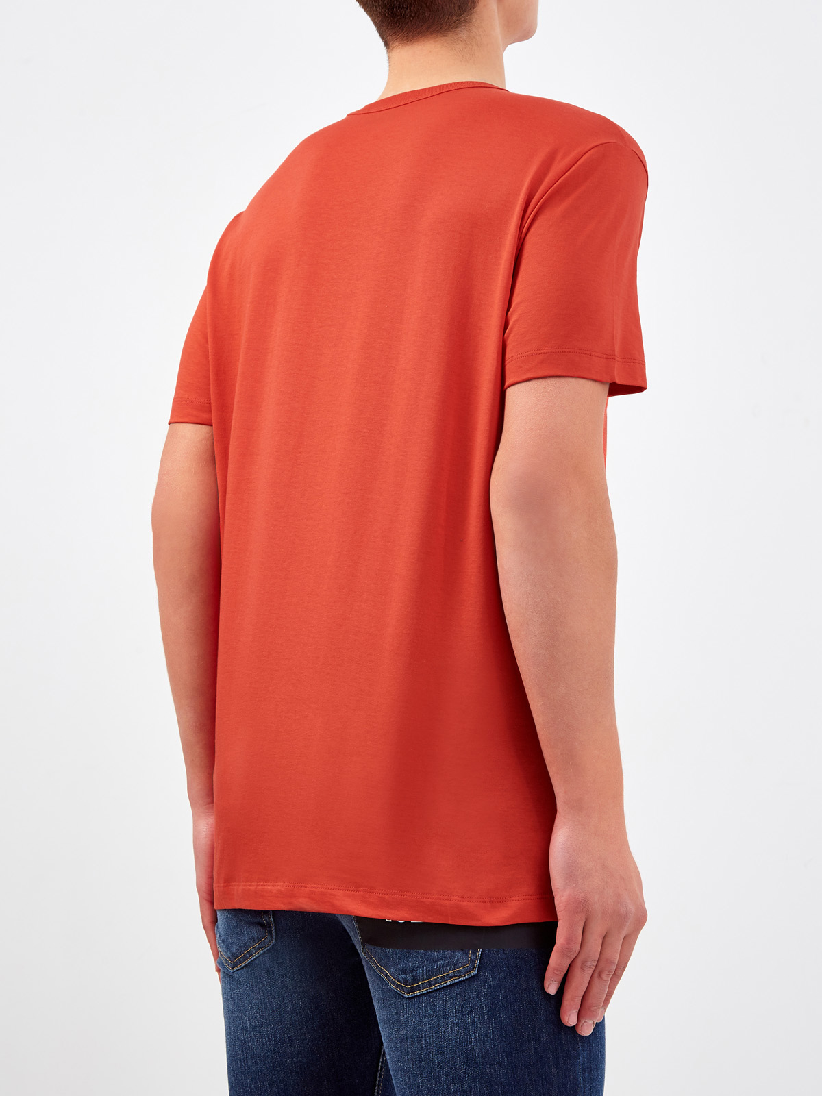 Хлопковая футболка с контрастным логотипом бренда ICE PLAY, цвет оранжевый, размер L - фото 4