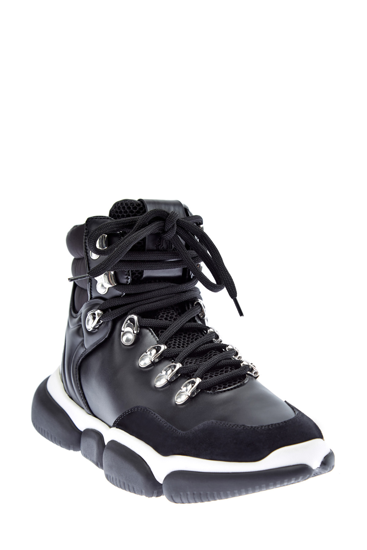 Высокие кроссовки из кожи на дутой подошве MONCLER, цвет черный, размер 5.5;6;6.5 - фото 3