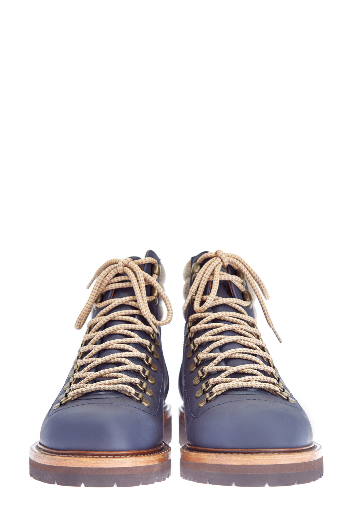 Высокие ботинки Mountain из гладкого нубука и фетра BRUNELLO CUCINELLI, цвет синий, размер 41;42;43 - фото 6