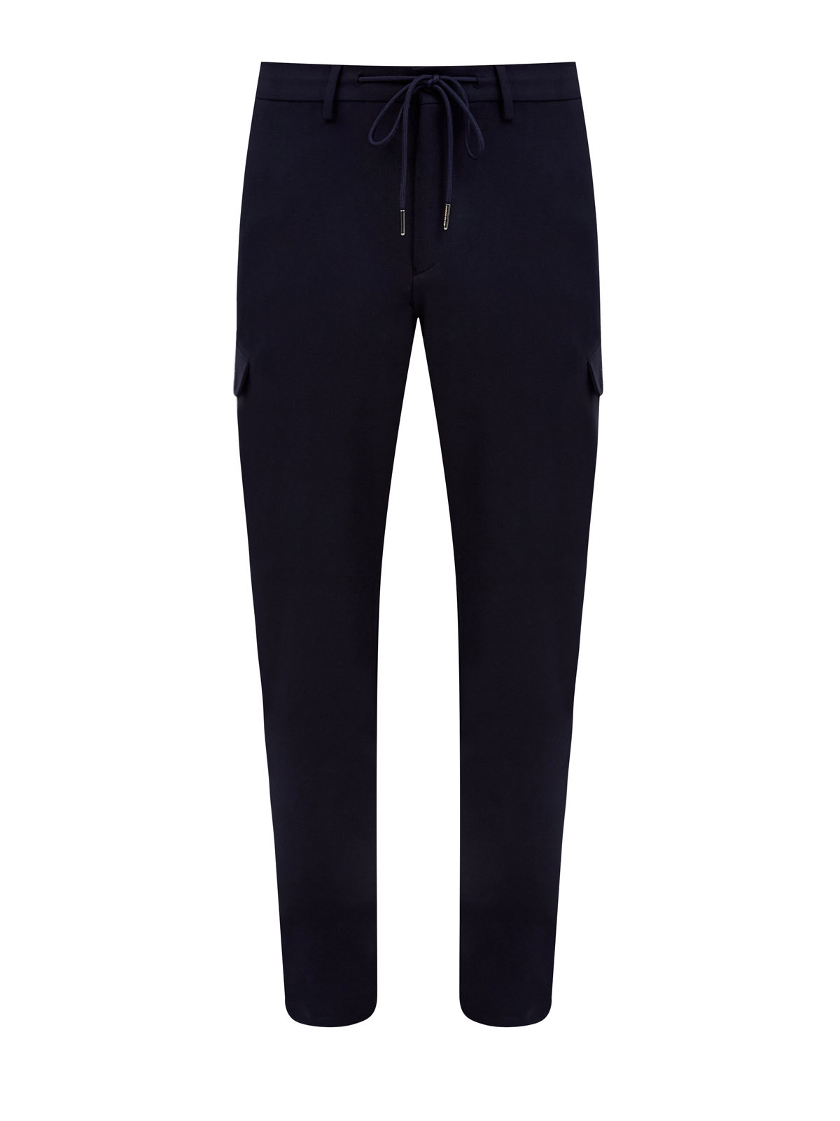 Брюки с поясом на кулиске и вышитым логотипом в тон