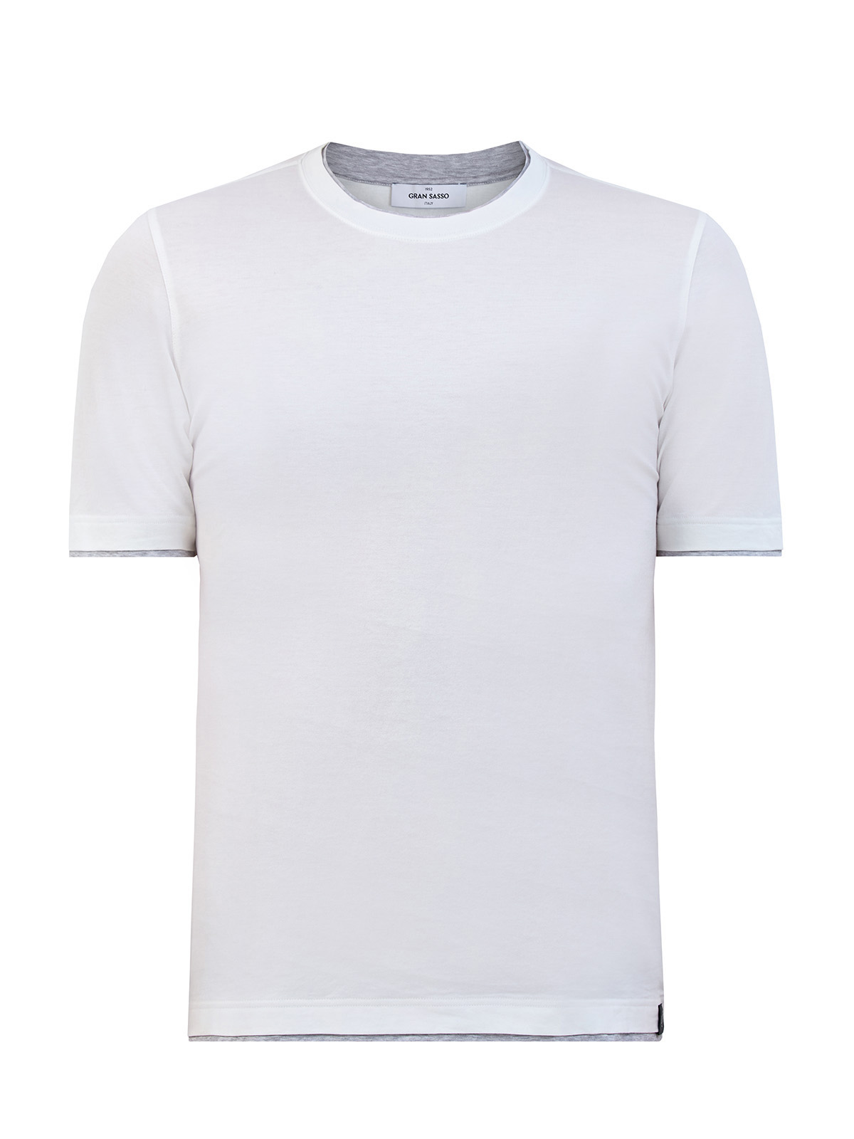 

Футболка из хлопка джерси с двойной контрастной окантовкой, Белый, Футболка из хлопка джерси с двойной контрастной окантовкой