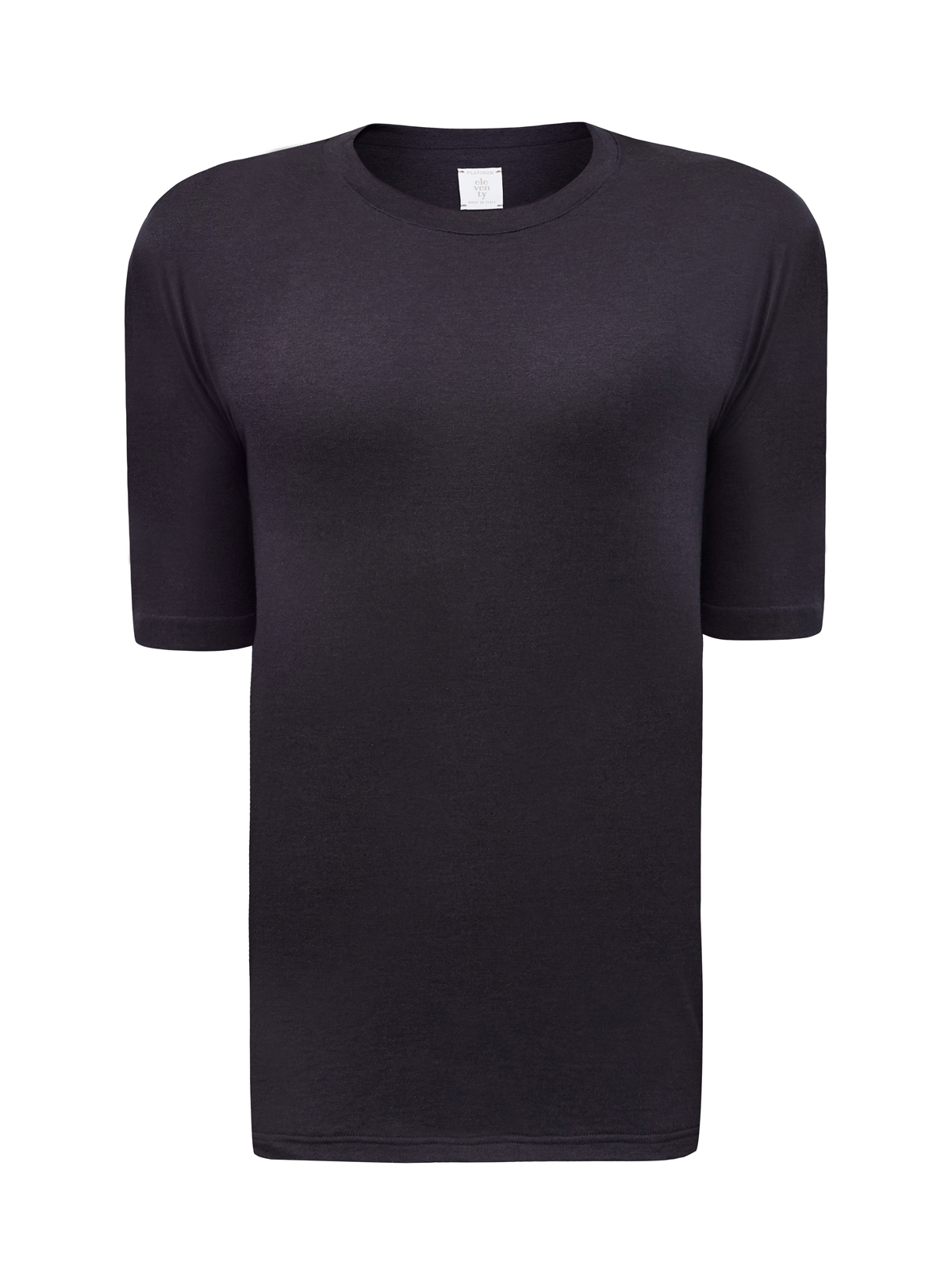 Базовая черная футболка из хлопка и шелка ELEVENTY, цвет синий, размер 48;52;54;50 - фото 1