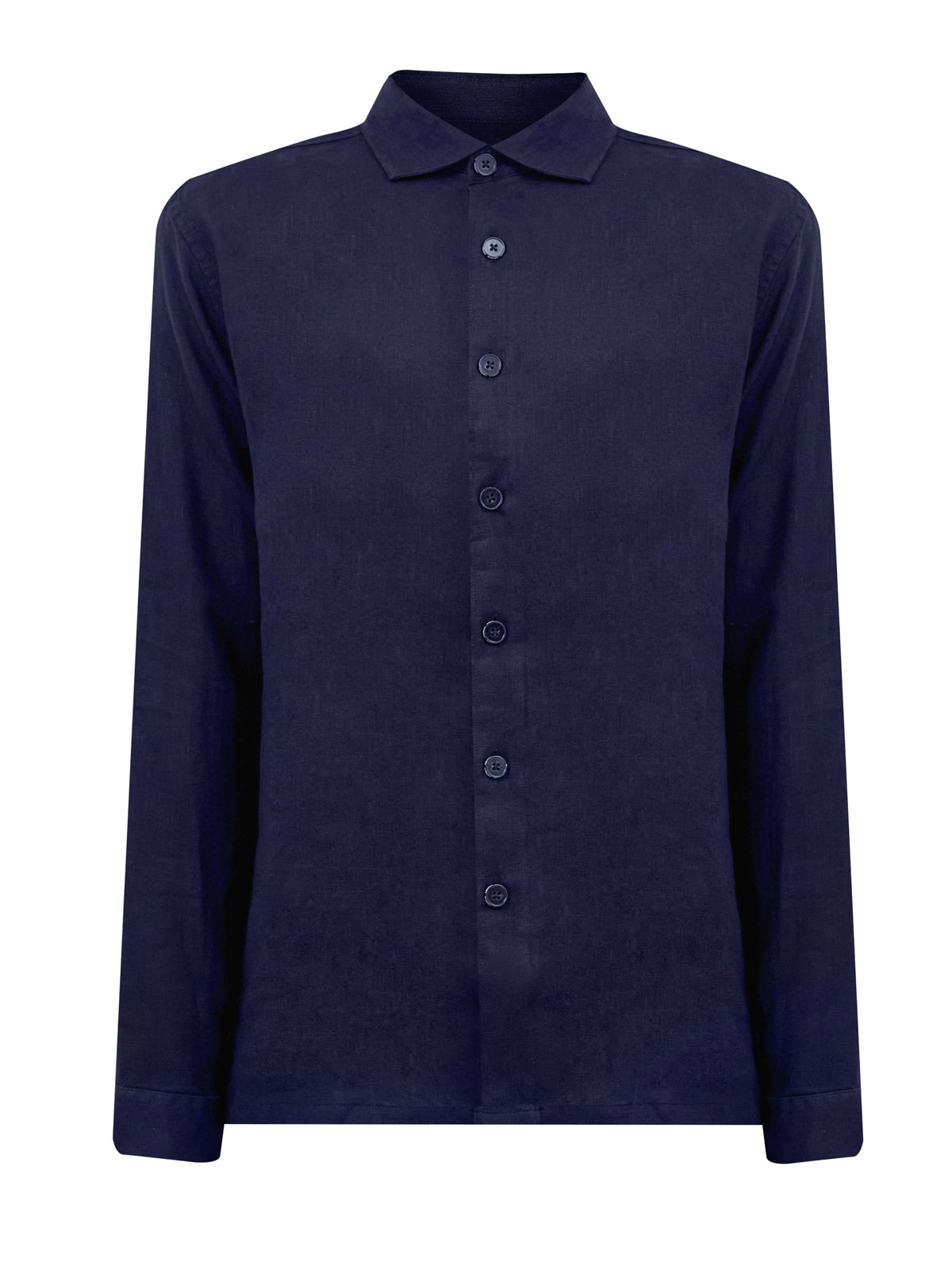 

Рубашка из окрашенного в готовом виде льна с вышитым логотипом, Синий, Рубашка из окрашенного в готовом виде льна с вышитым логотипом