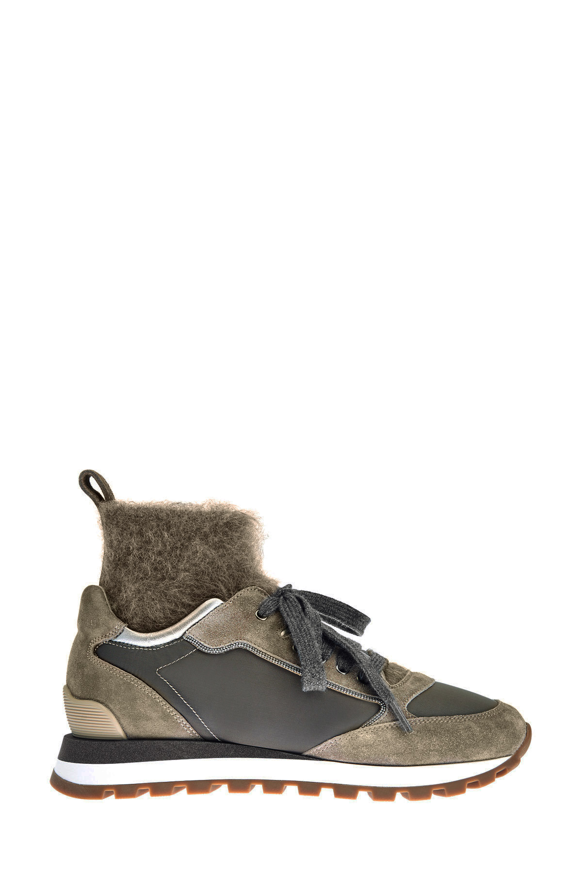 Утепленные кроссовки Active из кожи и замши BRUNELLO CUCINELLI, цвет бежевый, размер 36;37.5;38;36.5
