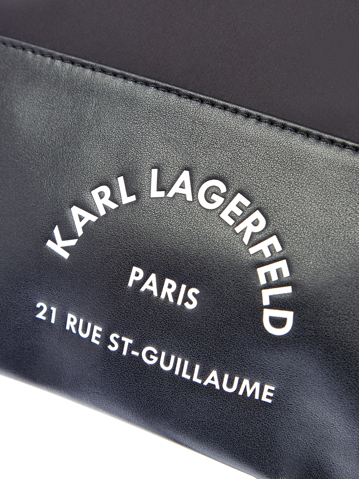 Рюкзак из матового нейлона с принтом Rue St-Guillaume KARL LAGERFELD, цвет черный, размер 5;6;7 - фото 6