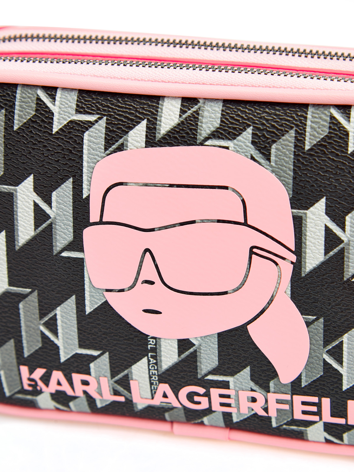 Сумка K/Ikonik Monogram с двумя отделениями на молниях KARL LAGERFELD, цвет розовый, размер 38;40;42 Сумка K/Ikonik Monogram с двумя отделениями на молниях - фото 5
