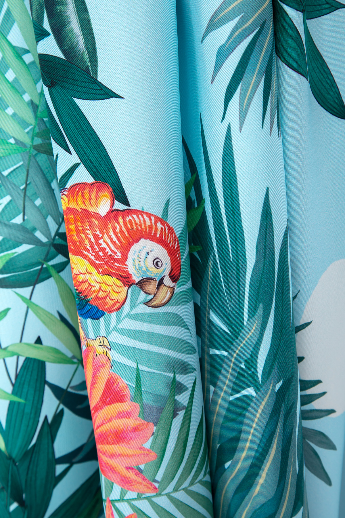 Юбка-макси из атласного шелка с тропическим мотивом ROCHAS, цвет мульти, размер 42;44 - фото 5