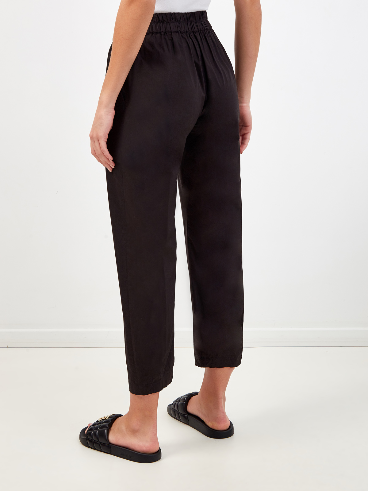 Укороченные брюки из хлопка с эластичным поясом GENTRYPORTOFINO, цвет черный, размер 42;44;46;40 - фото 4