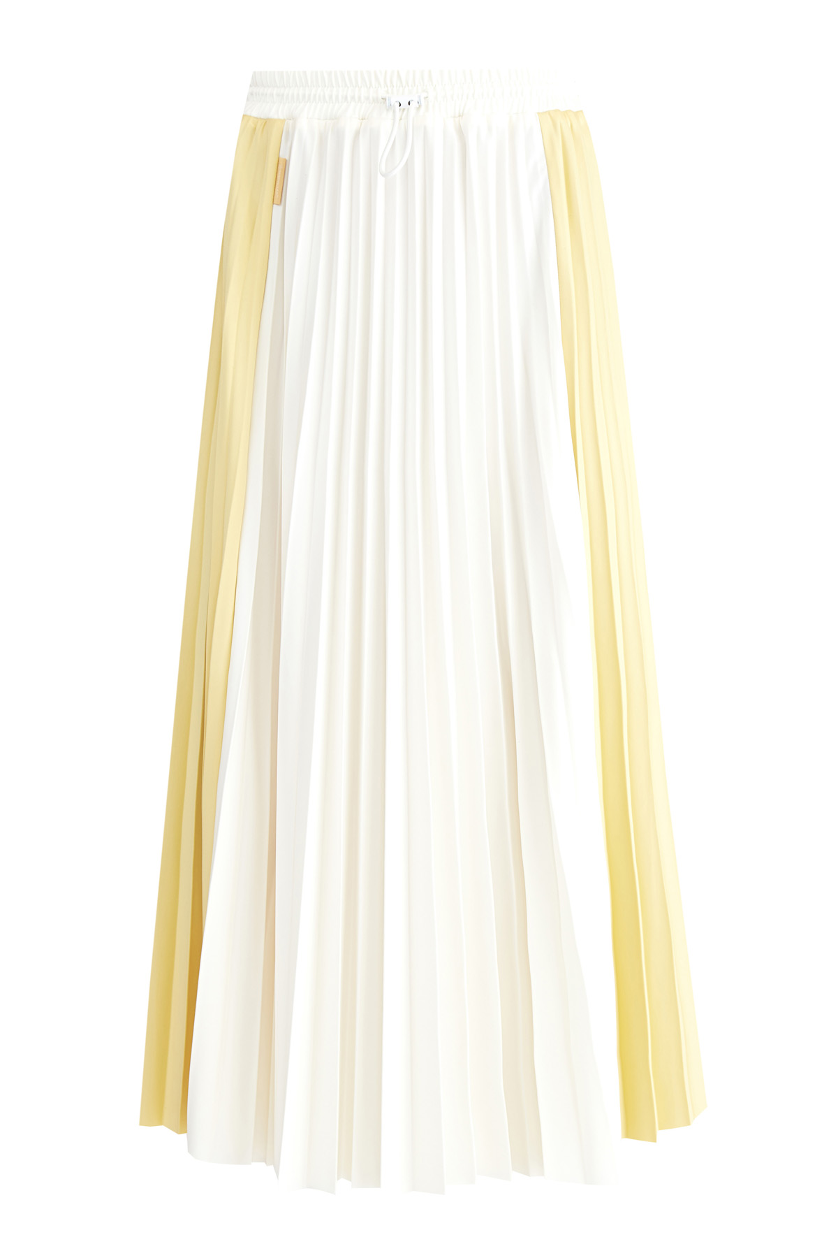 Плиссированная юбка-миди с эластичным поясом на кулиске MONCLER, цвет бежевый, размер 40;42;44 - фото 1