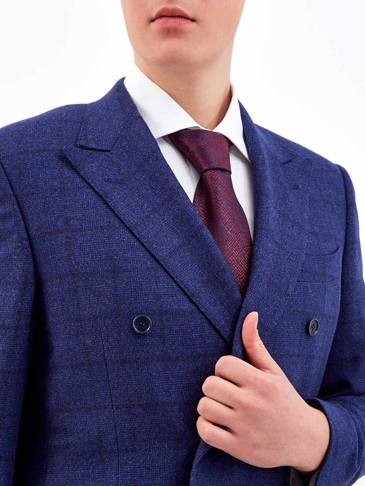 Шелковый галстук с вышивкой ручной работы CANALI, цвет бордовый, размер M - фото 2