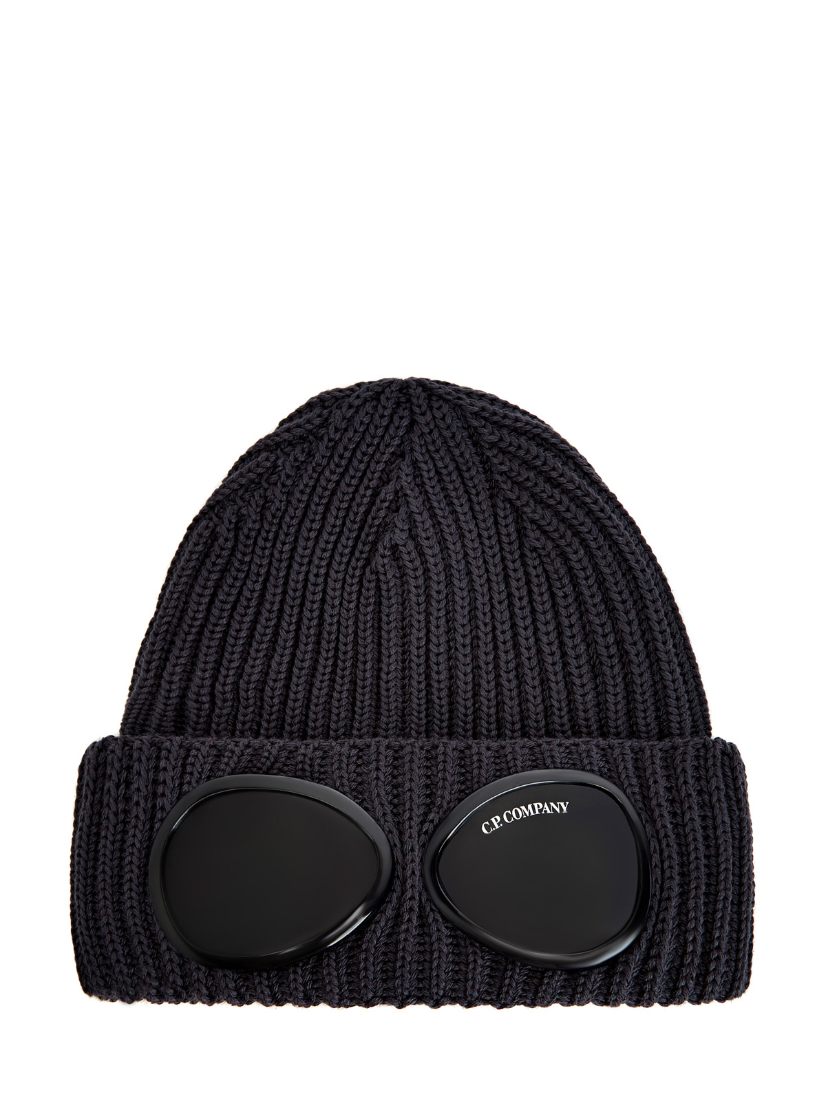 Шапка Goggles эластичной вязки из шерсти мериноса C.P.COMPANY, цвет серый, размер 44 - фото 1