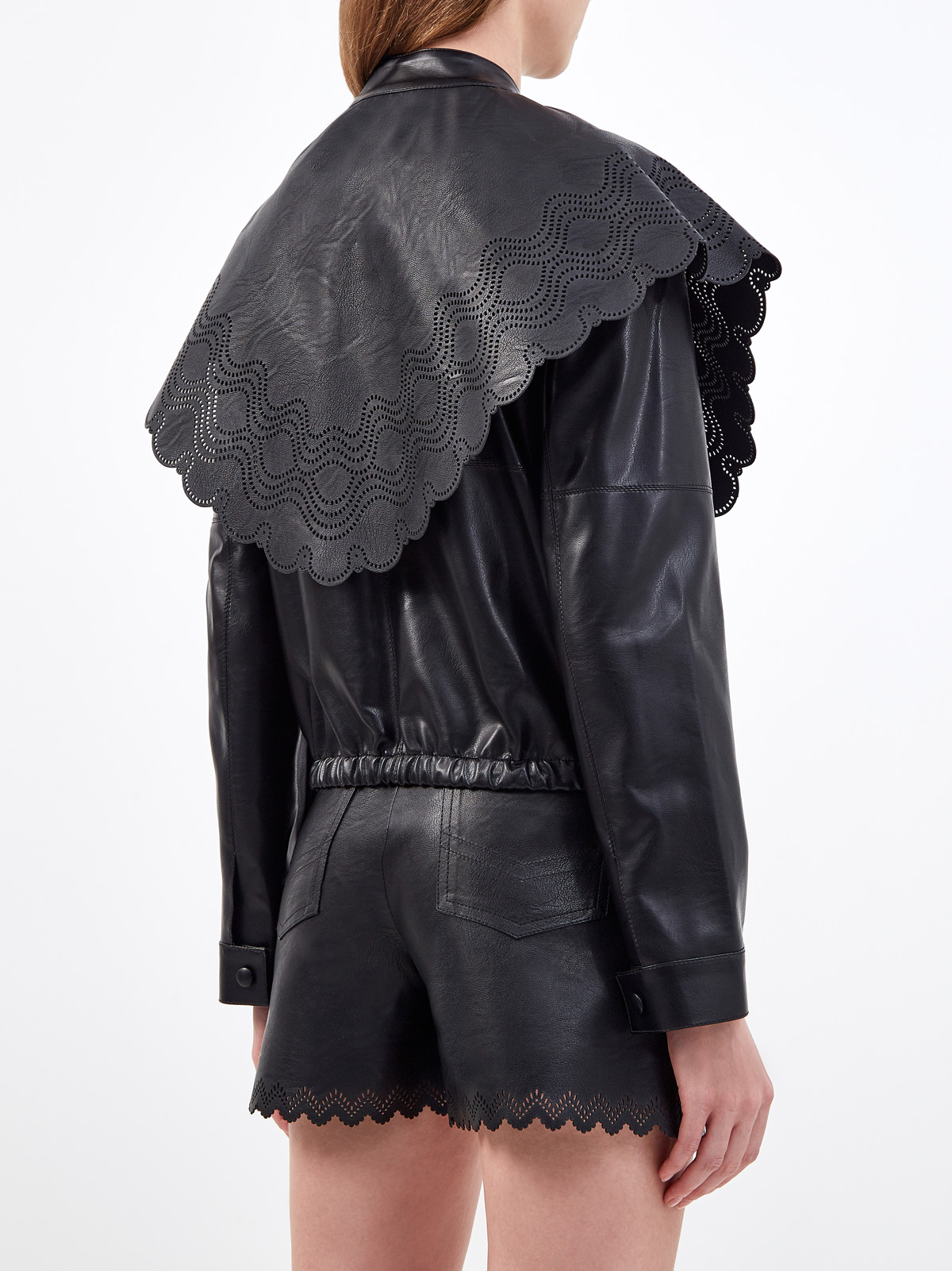 Куртка Skin Free Skin с перфорированным кейпом STELLA McCARTNEY, цвет черный, размер 38;40;42 - фото 4