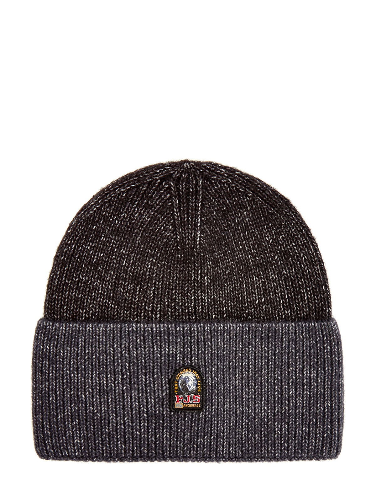 

Шапка из меланжевого хлопка и шерсти с широким отворотом, Серый, Шапка из меланжевого хлопка и шерсти с широким отворотом