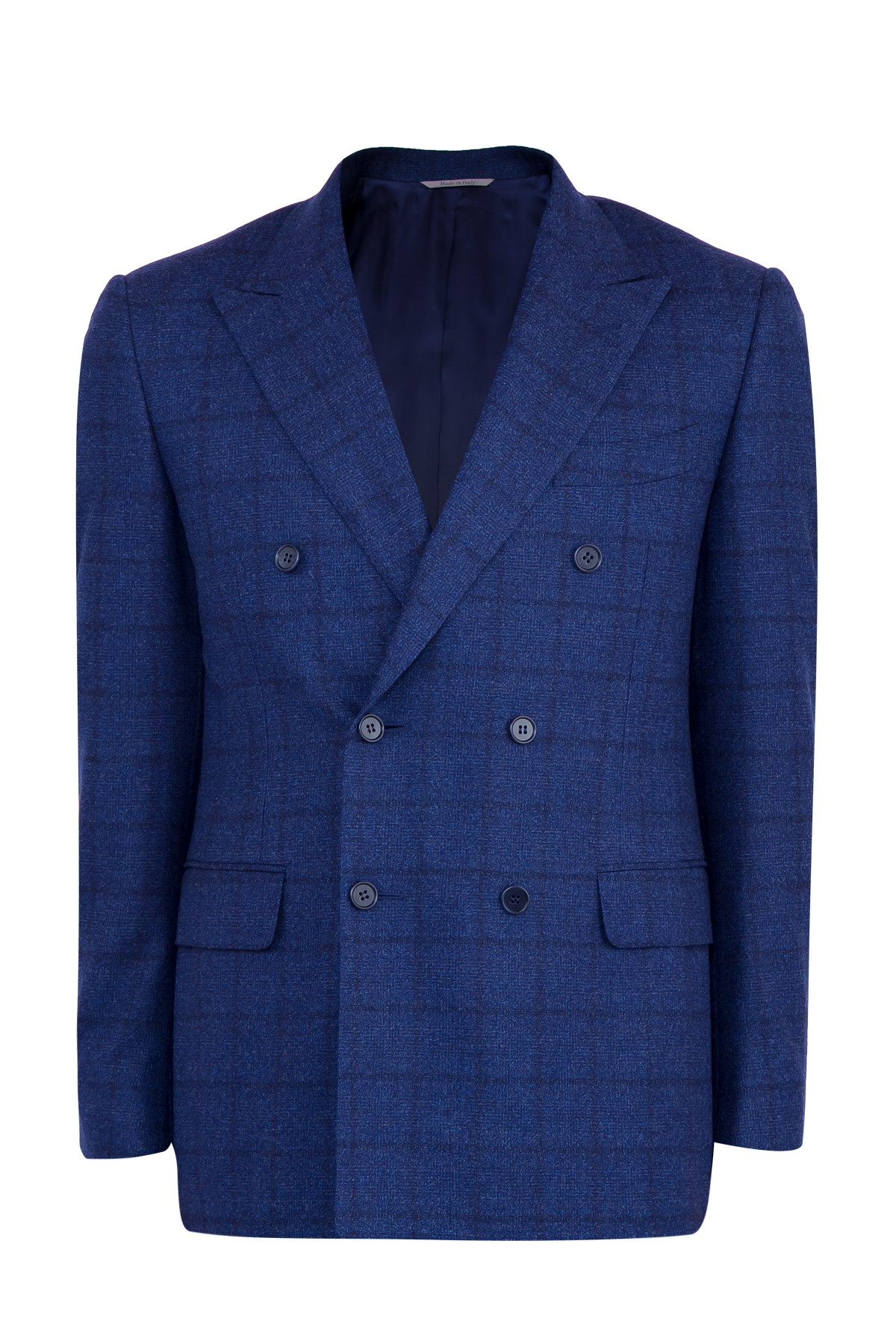 Двубортный пиджак из фактурной шерсти CANALI, цвет синий, размер 48;50 - фото 1