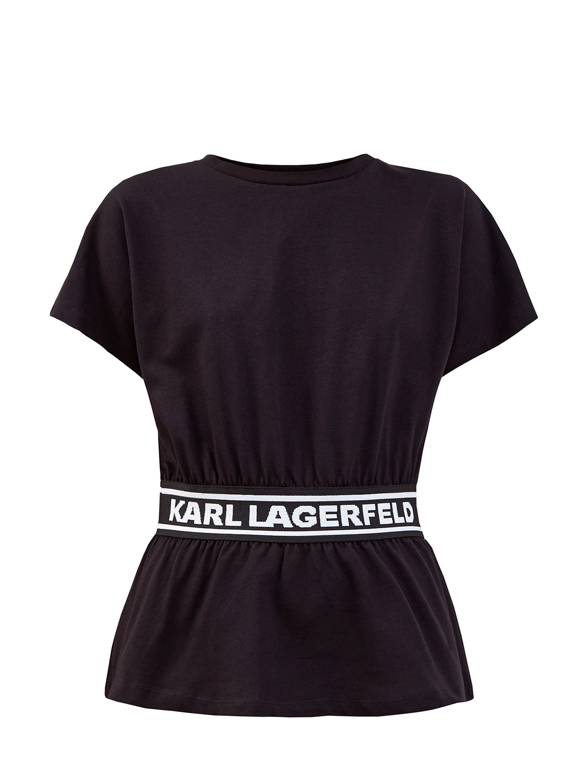 Приталенная футболка из хлопкового джерси KARL LAGERFELD, цвет черный, размер S;M;XL;XS - фото 1