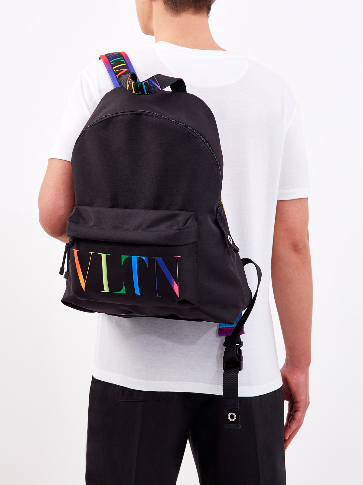 Рюкзак из нейлона с градиентным принтом VLTN Multicolor VALENTINO, цвет черный, размер 48;50;52;56;54 - фото 2