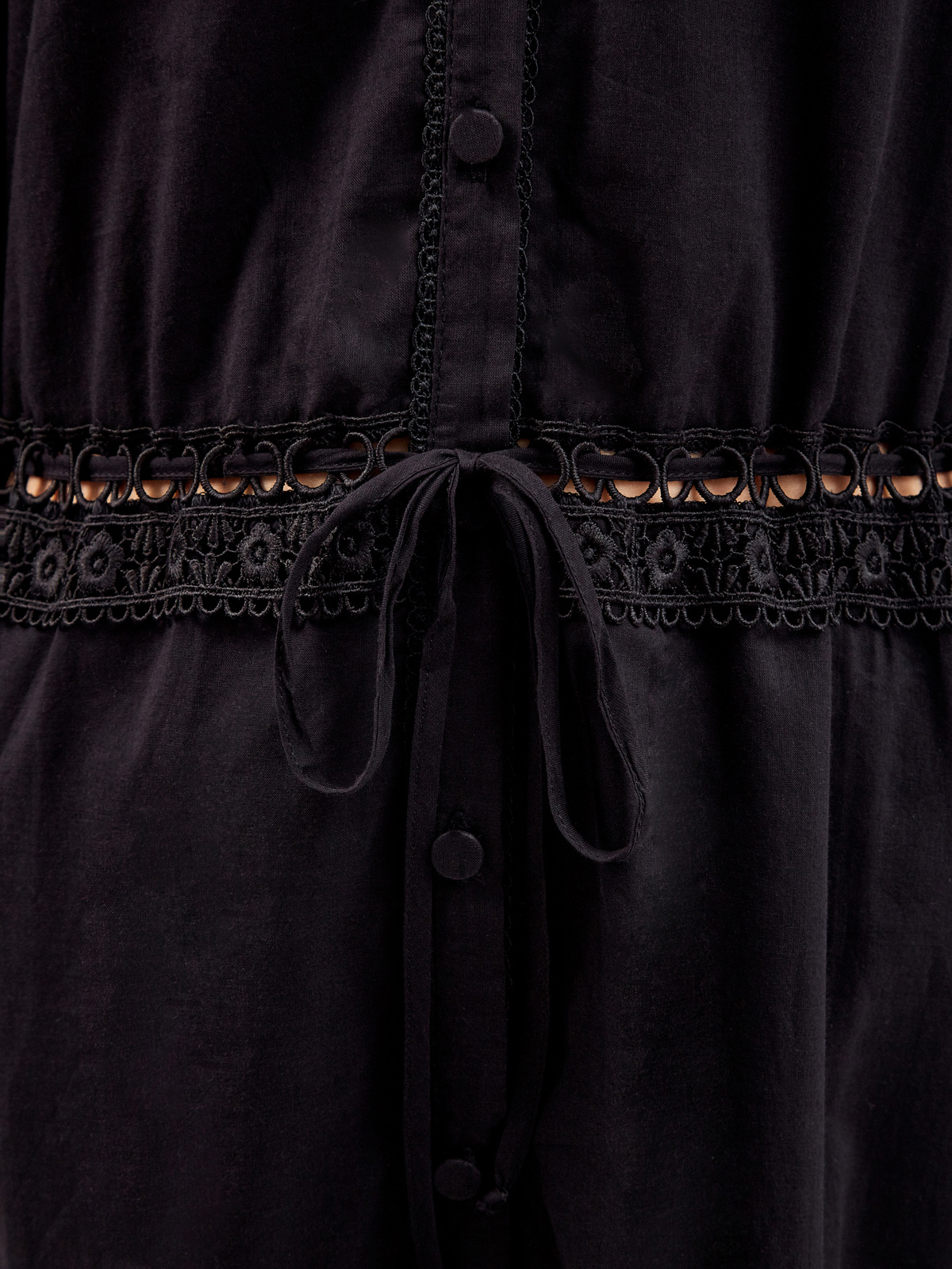 Длинное платье-рубашка Ileana с ажурной вышивкой CHARO RUIZ IBIZA, цвет черный, размер S;M;L;XL - фото 5