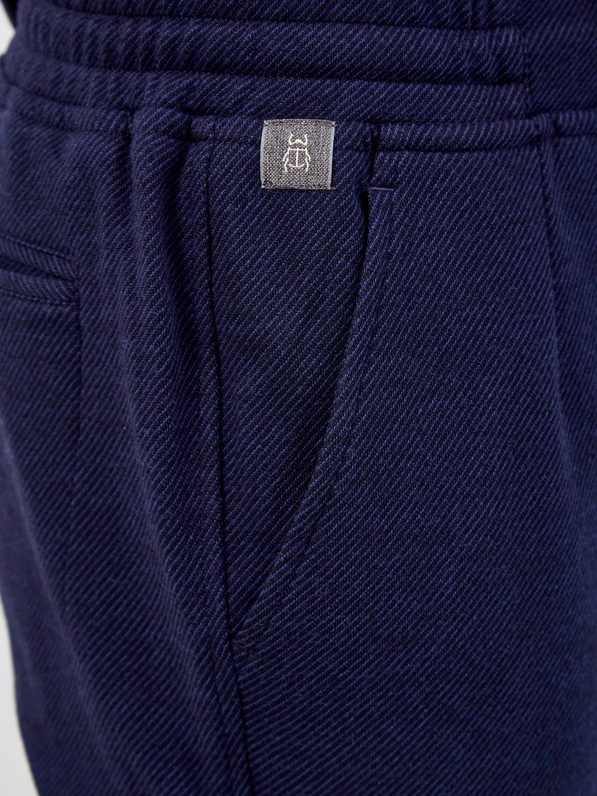 Спортивные брюки из шерсти и хлопка с поясом на кулиске CAPOBIANCO, цвет синий, размер 52;54;56 - фото 5