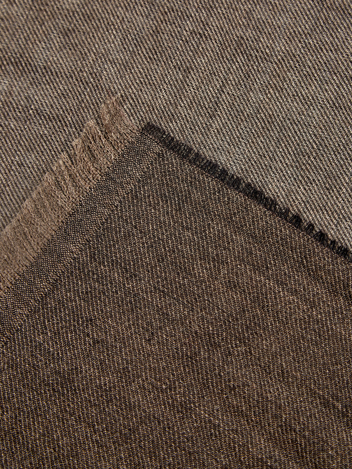 Кашемировый шарф с волокнами шелка в коричневой гамме BERTOLO CASHMERE, цвет коричневый, размер 58 - фото 2