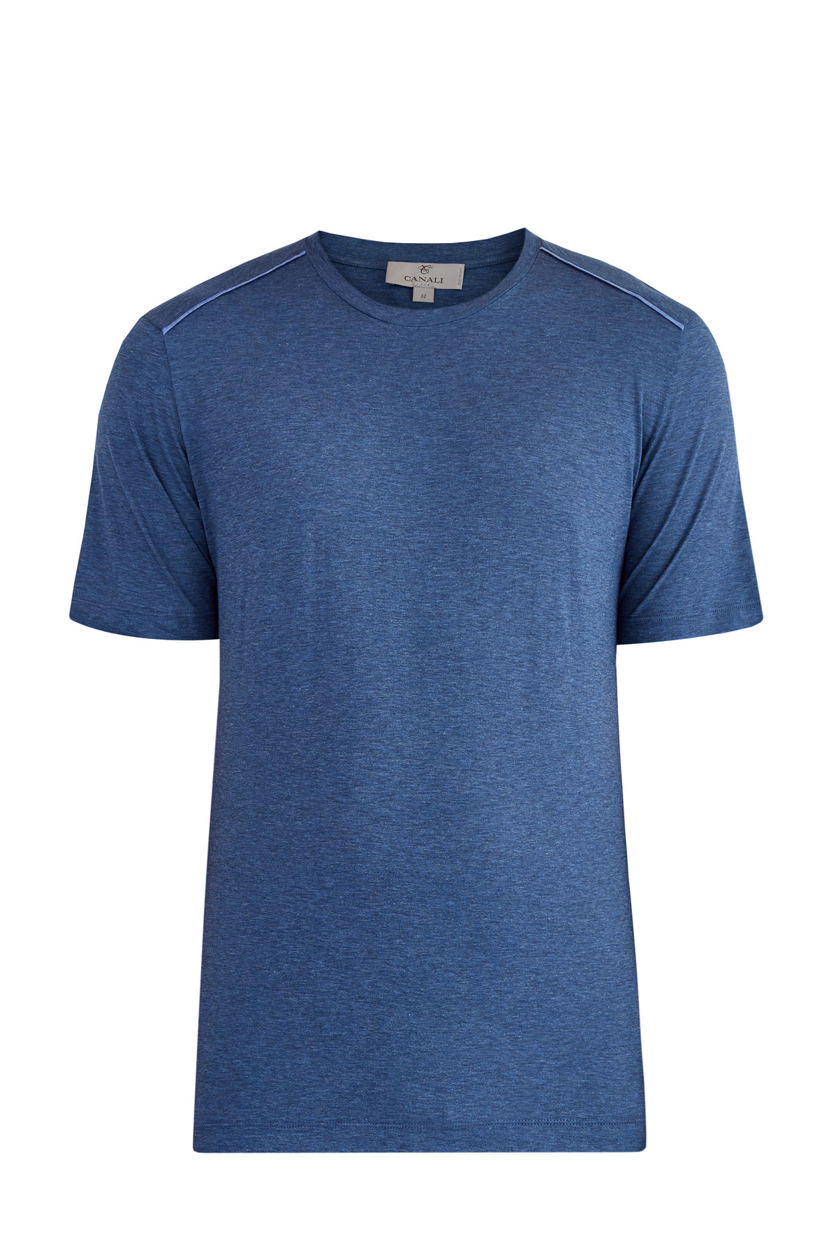 

Футболка из хлопкового джерси с отделкой контрастной тесьмой, Синий, Футболка из хлопкового джерси с отделкой контрастной тесьмой