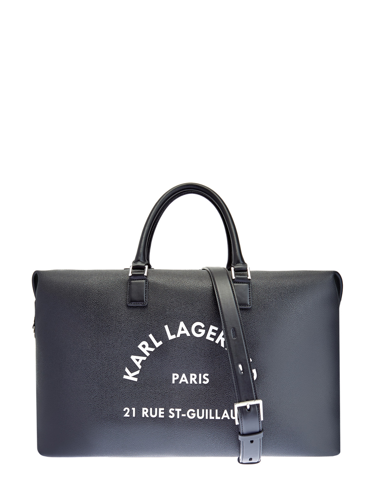 Дорожная сумка с контрастным принтом Rue St-Guillaume KARL LAGERFELD, цвет черный, размер 5;6;7 - фото 1