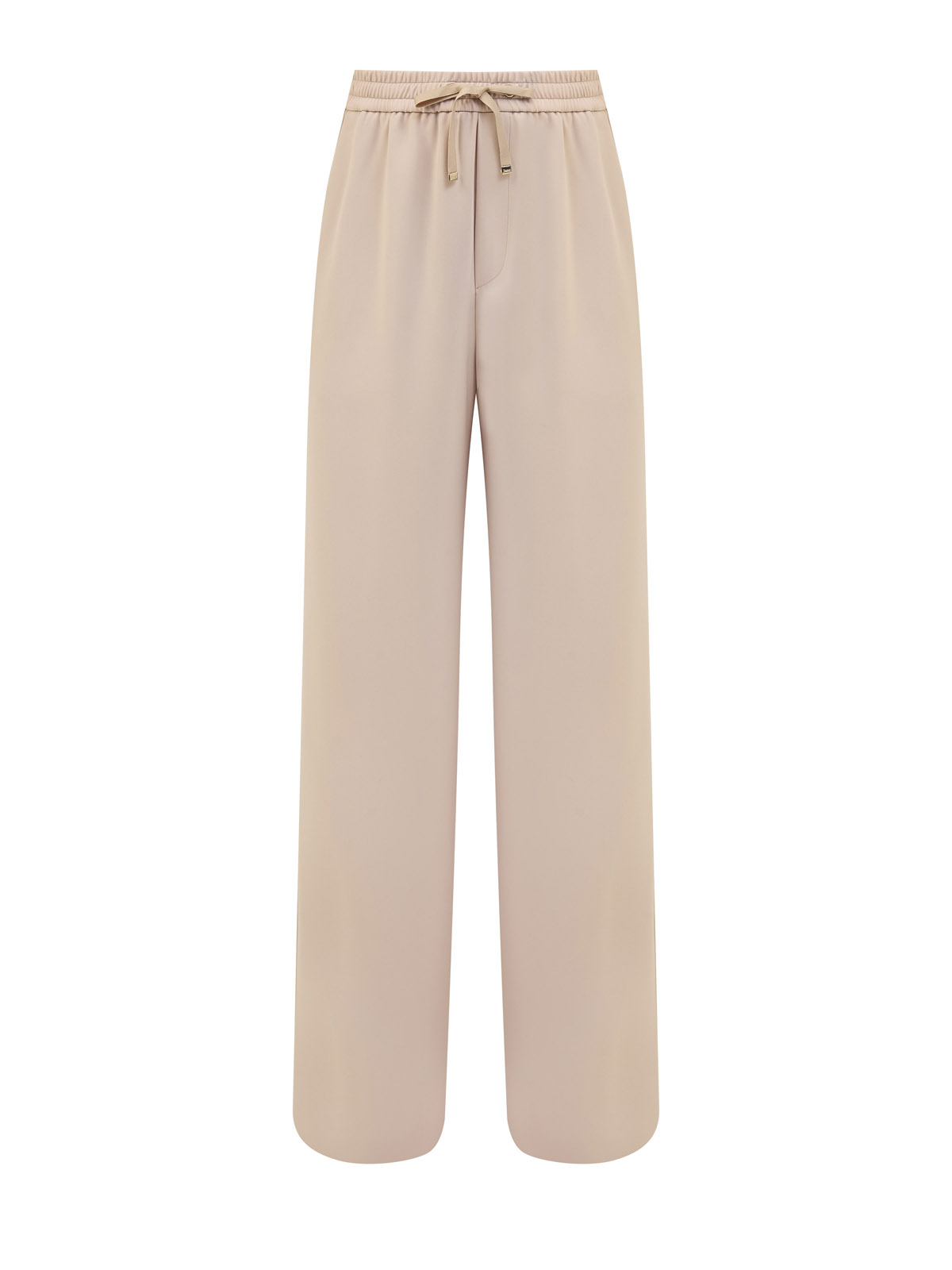 

Брюки свободного кроя с эластичным поясом на кулиске, Бежевый, Брюки свободного кроя с эластичным поясом на кулиске