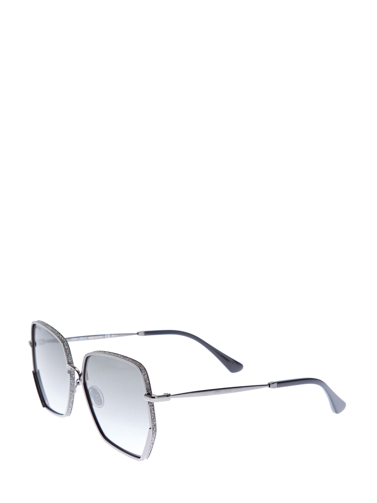 Очки Aline с металлической оправой и мерцающим напылением JIMMY CHOO  (sunglasses), цвет серый, размер S;M;L - фото 2