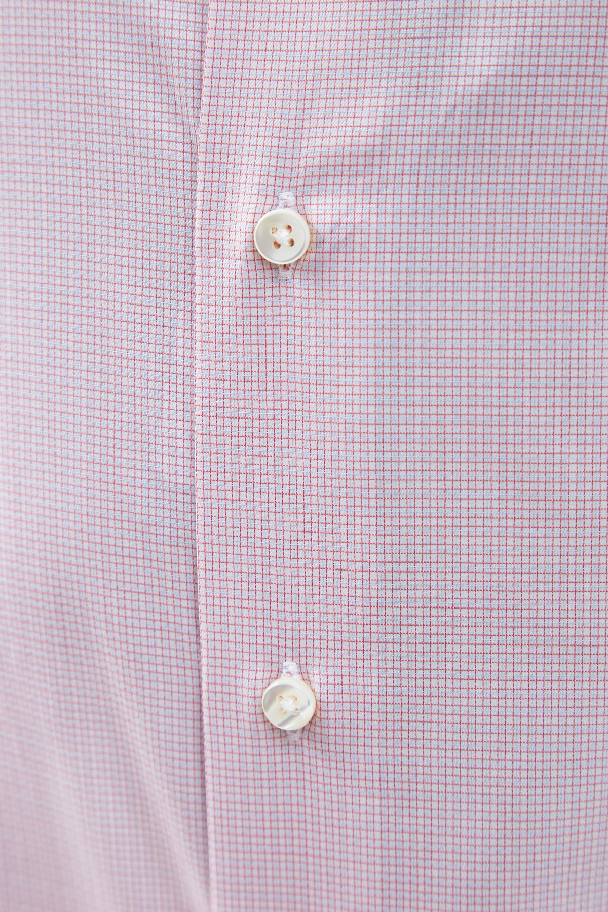 Рубашка из хлопковой саржи с микро-принтом в клетку CANALI, цвет розовый, размер 50;52;52;56;58 - фото 5