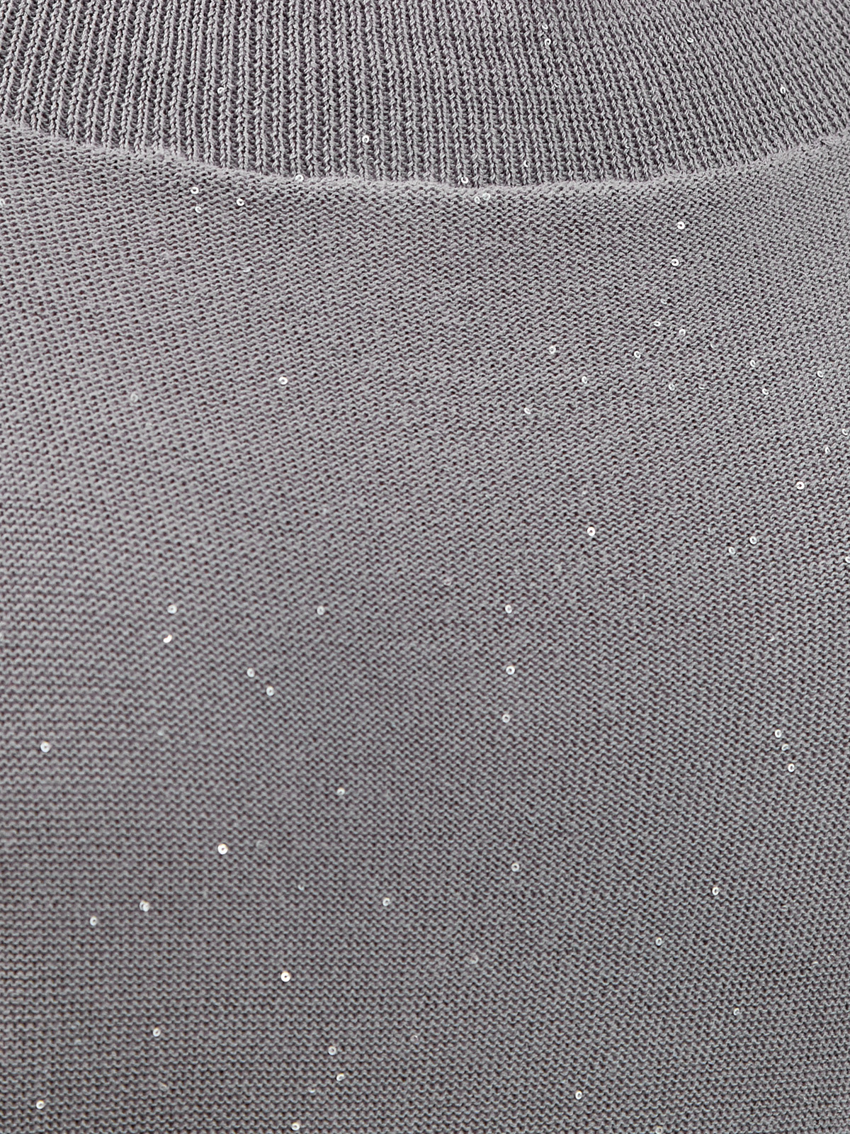 Платье с V-образным вырезом и миниатюрными пайетками RE VERA, цвет серый, размер L - фото 3