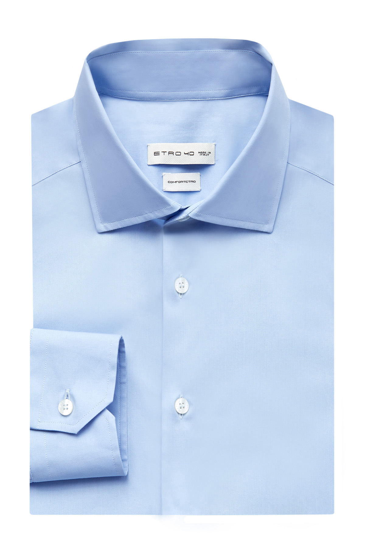 Базовая голубая рубашка из хлопка ETRO, цвет голубой, размер 50;54 - фото 1