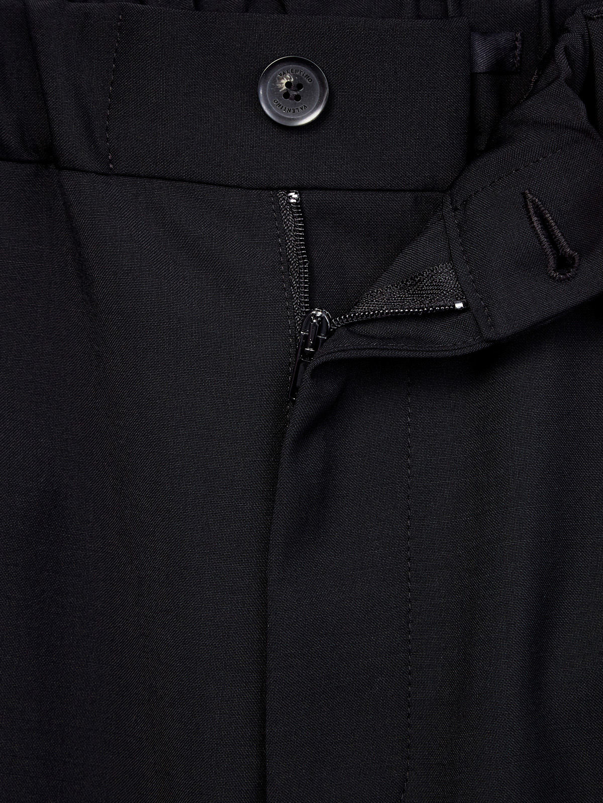 Прямые брюки в стиле smart casual  из шерсти и мохера VALENTINO, цвет черный, размер 48;50;52;46 - фото 7