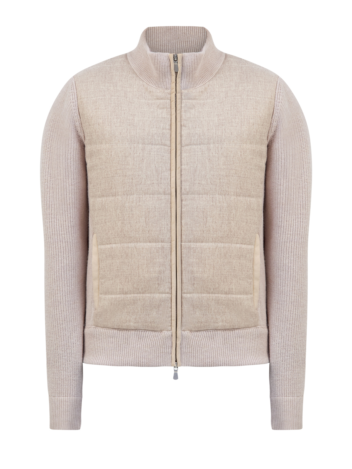 

Куртка из теплой шерстяной пряжи и стеганой фланели, Бежевый, Куртка из теплой шерстяной пряжи и стеганой фланели