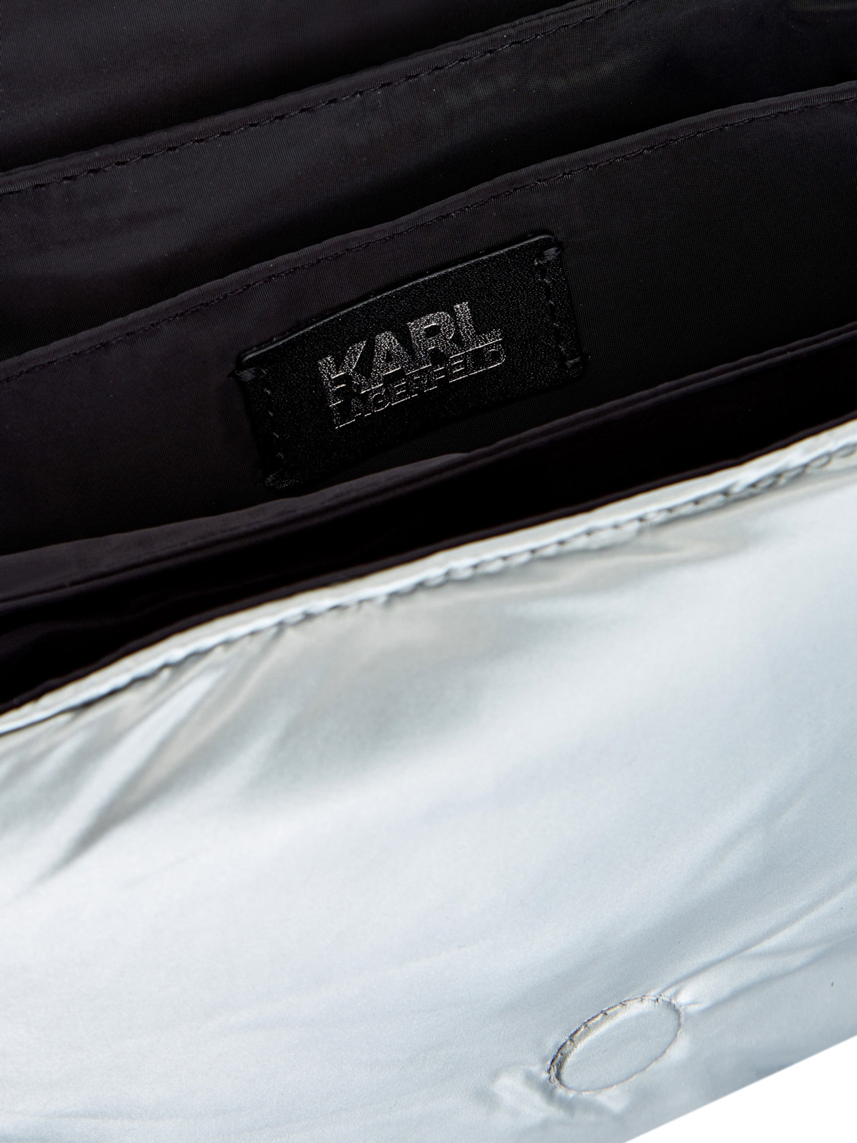 Объемная сумка K/Signature с логотипом и съемным ремнем KARL LAGERFELD, цвет серебристый, размер XS;M;L;XL;XS Объемная сумка K/Signature с логотипом и съемным ремнем - фото 7