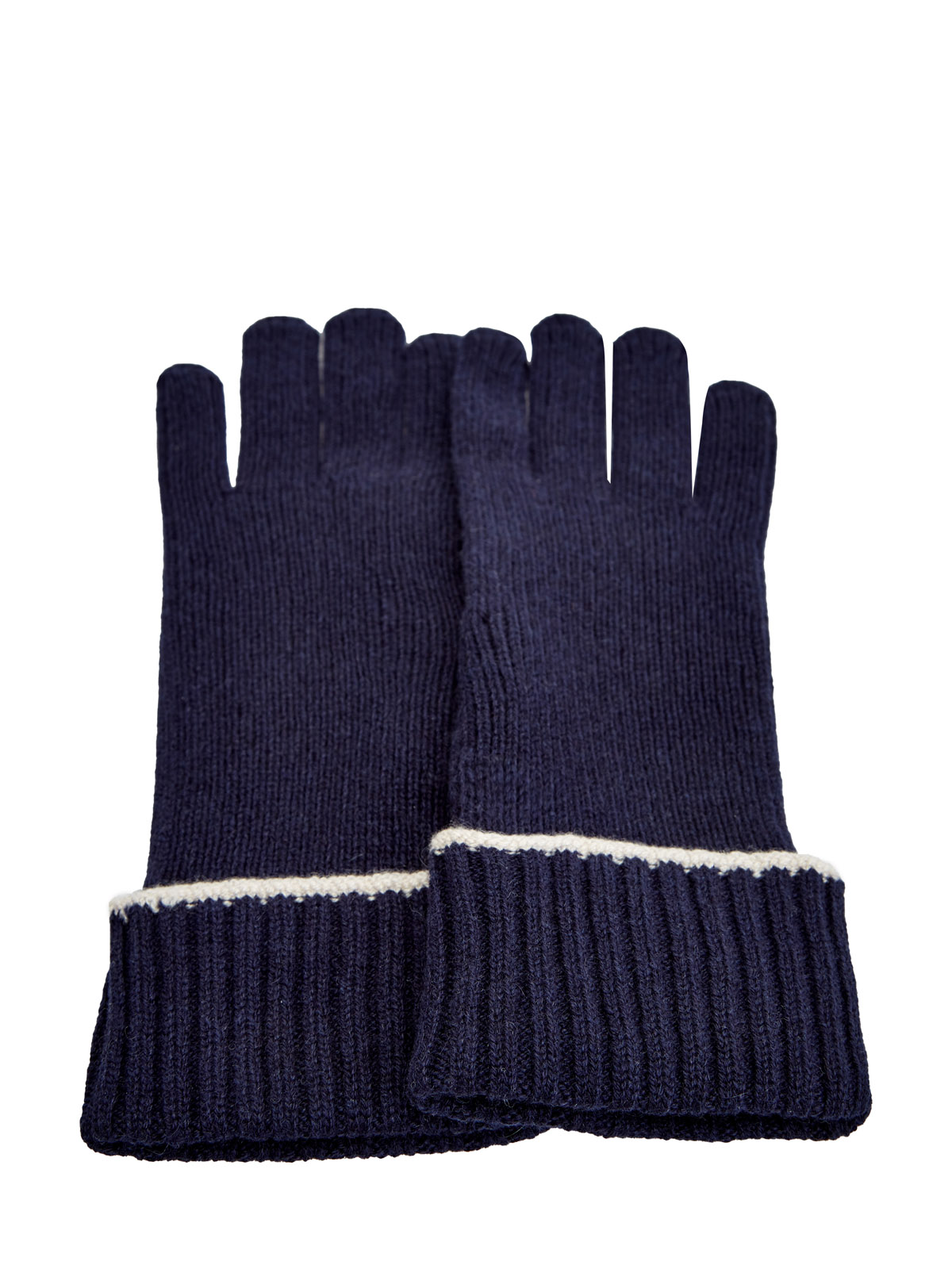 Кашемировые перчатки эластичной вязки с окантовкой ELEVENTY, цвет синий, размер 40;41;42;43;44 - фото 2