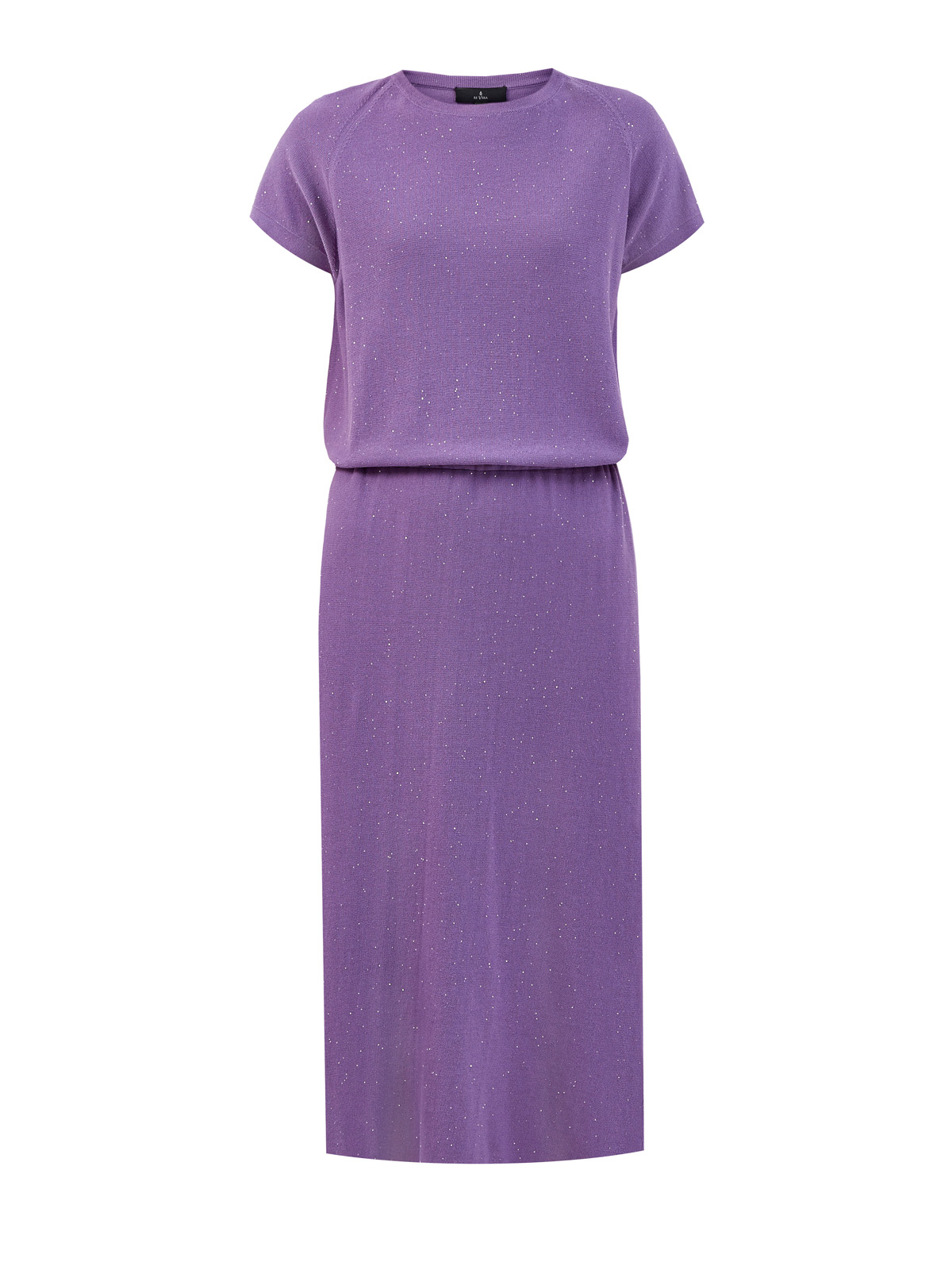 Платье тонкой вязки с регулируемым поясом и пайетками RE VERA, цвет фиолетовый, размер 3XL;2XL - фото 1